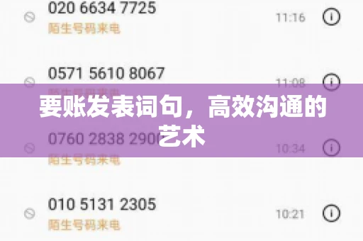 要账发表词句，高效沟通的艺术