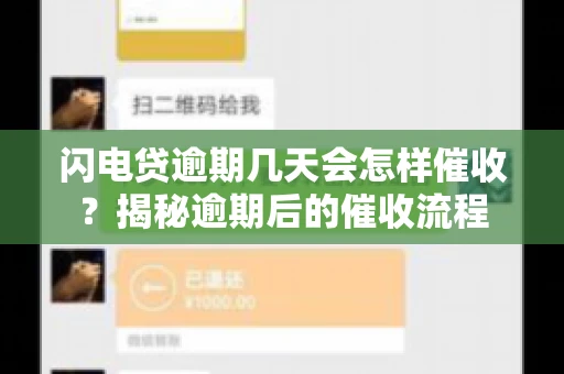 闪电贷逾期几天会怎样催收？揭秘逾期后的催收流程